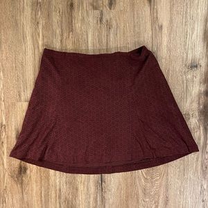 NWT Burgundy Express Suede skirt A-line flower laser cut pattern size 10